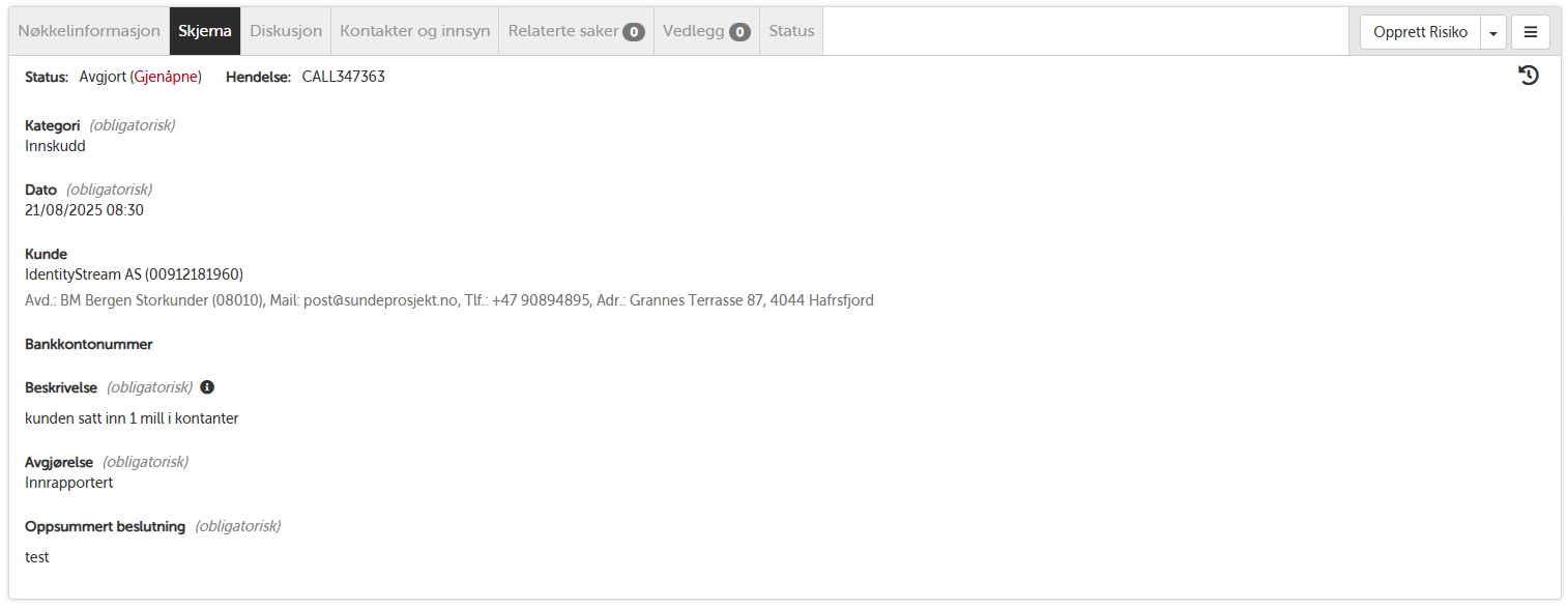 Avgjort hvitvaskingsmistanke med beslutning